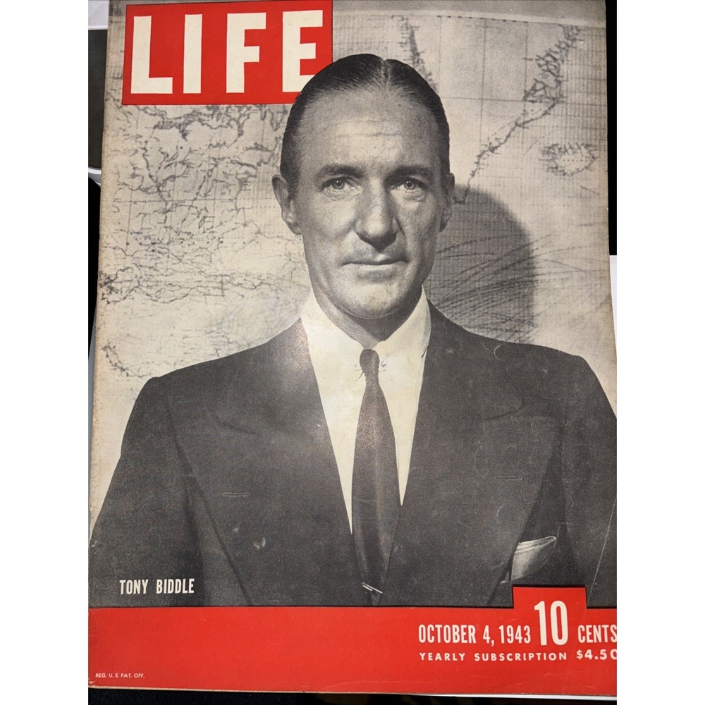 Vintage Life Magazine October 4 1943 Tony Biddle Camels Bogart Sahara Ads
